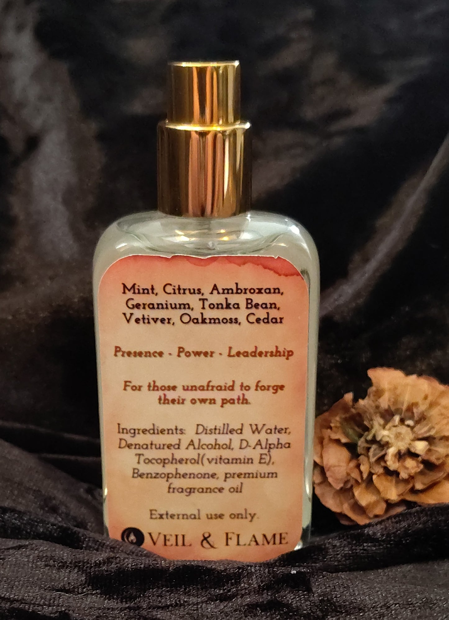 Rebel Soul parfum in a sleek glass bottle, handcrafted in Sioux Falls, SD with citrus‑aromatic scent notes.