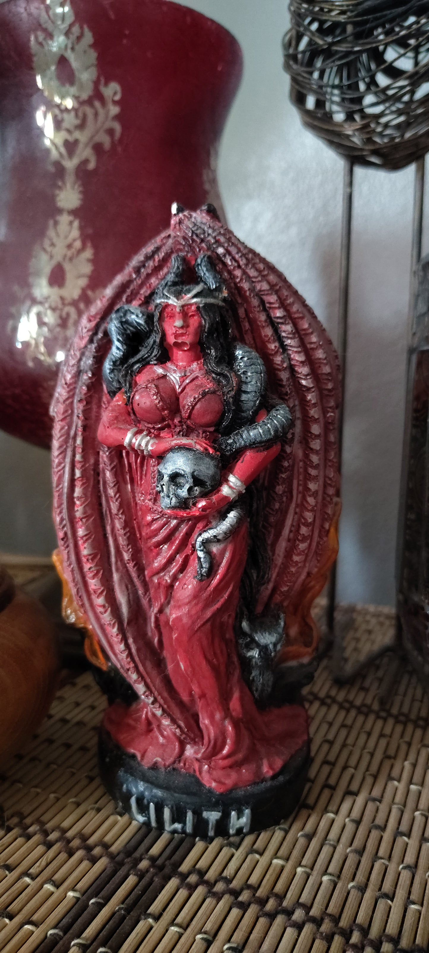 Lilith Hand painted concrete figure