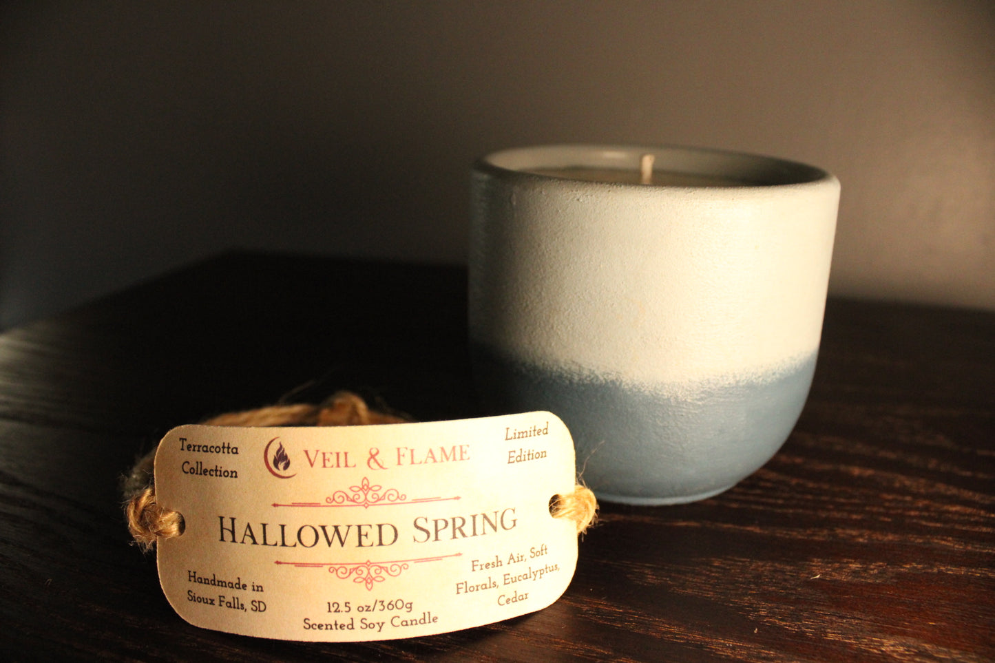 Hallowed Spring - scented soy concrete candle - refillable