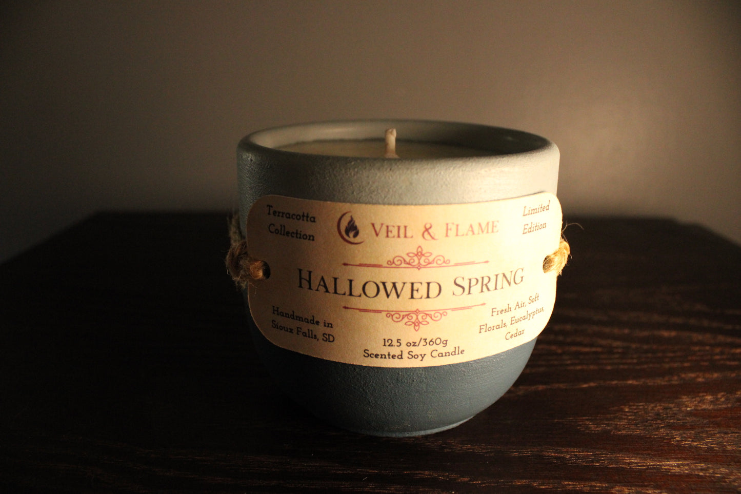 Hallowed Spring - scented soy concrete candle - refillable