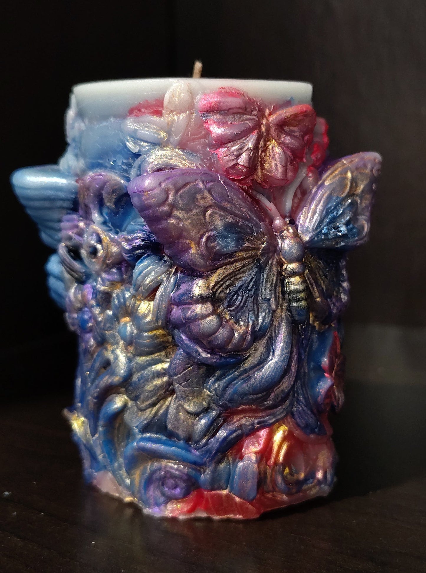 Hand-Detailed Butterfly Candle |Unscented Sculptural Soy Wax Blend